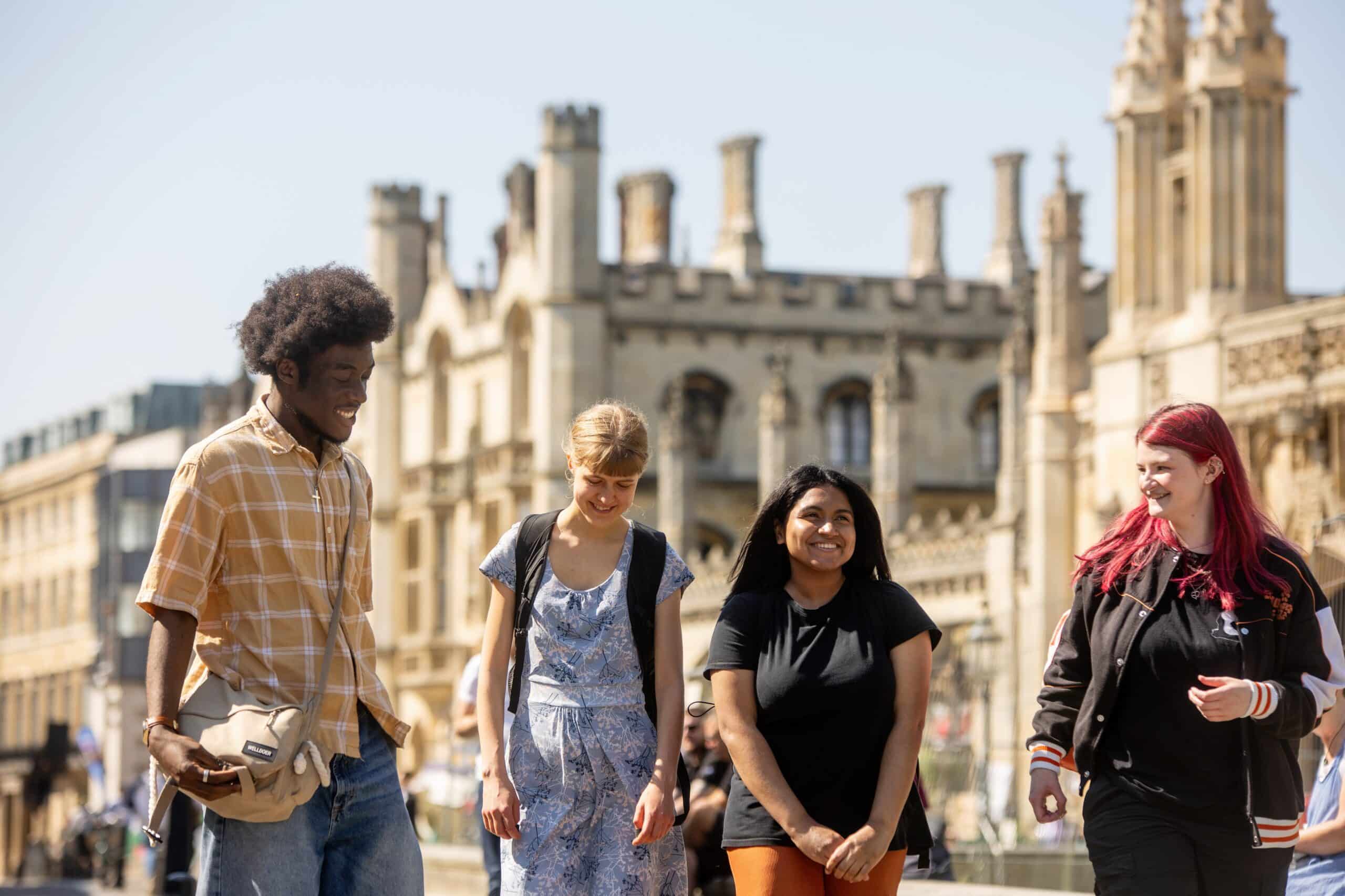 International students on a university campus